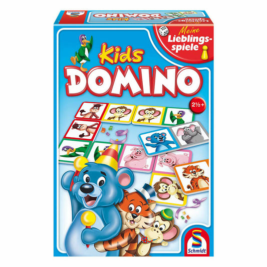 Schmidt Spiele Domino Kids, Kinderspiel - Meine Lieblingsspiele, Brettspiel, 2 bis 6 Spieler, 40539