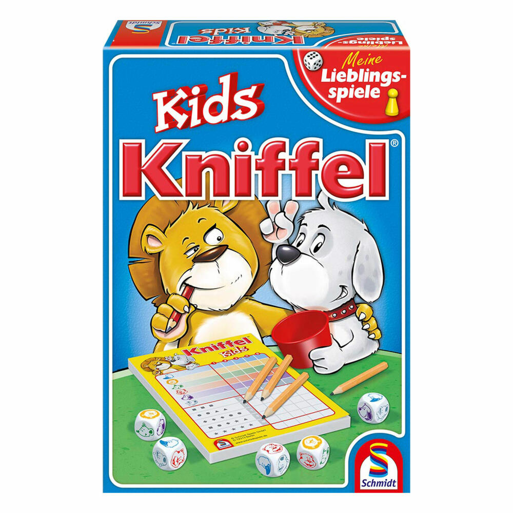 Schmidt Spiele Kniffel Kids Kinderspiel - Meine Lieblingsspiele, Brettspiel, 2 bis 6 Spieler, 40535