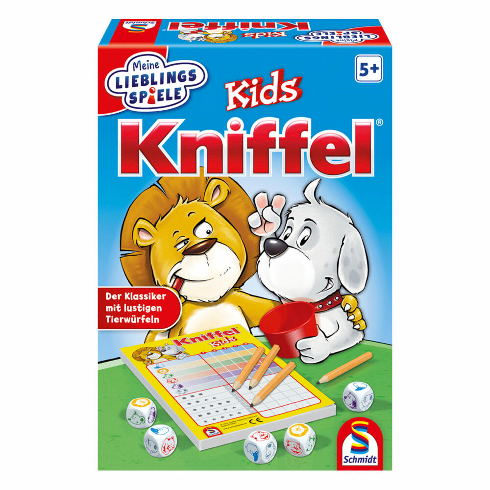 Schmidt Spiele Kniffel Kids Kinderspiel - Meine Lieblingsspiele, Brettspiel, 2 bis 6 Spieler, 40535