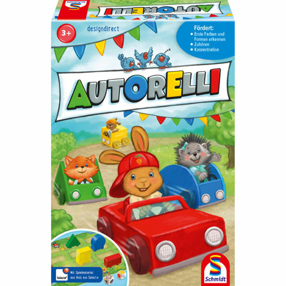 Schmidt Spiele Autorelli, Kinderspiele, Kinder Spiel, Brettspiel, Rennspiel, 40597