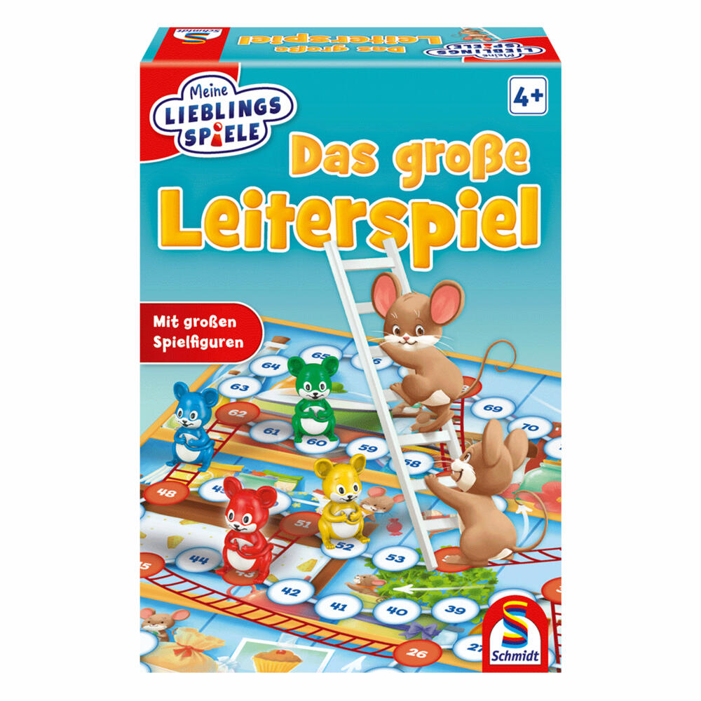 Schmidt Spiele Das große Leiterspiel, Brettspiel, Kinderspiel, Gesellschaftsspiel, Spiel, 2 bis 4 Spieler, 40553