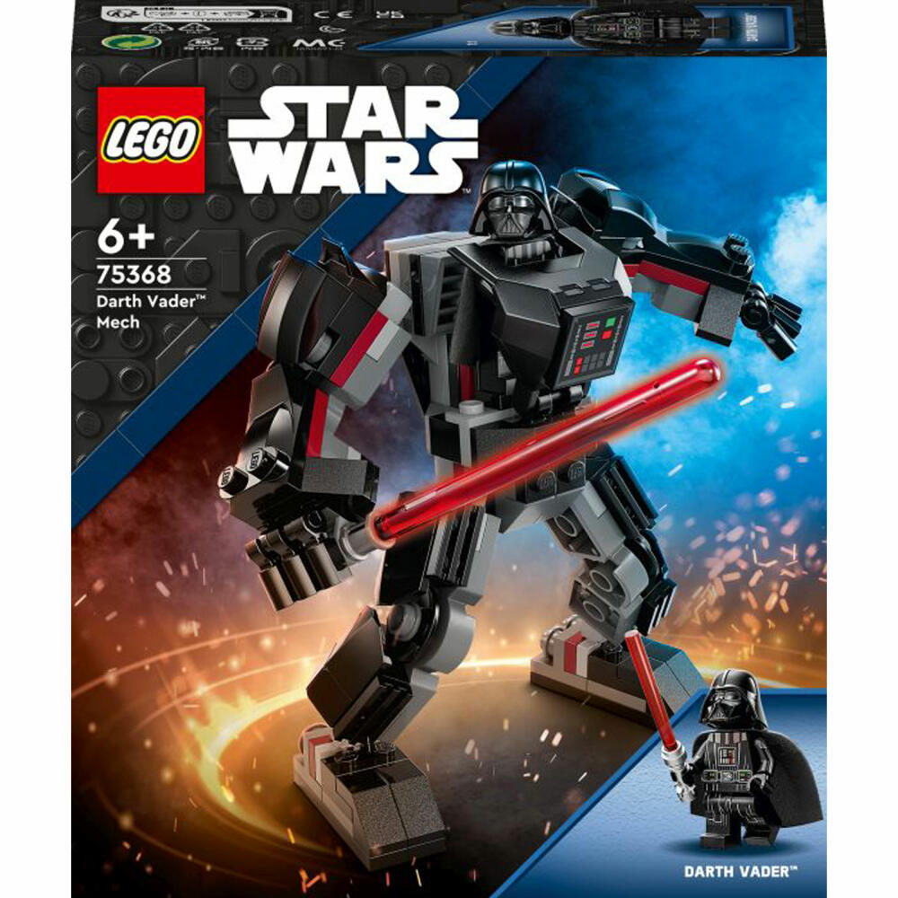 LEGO Star Wars Darth Vader Mech, 139-tlg., Legosteine, Bausteine, Bauset, Konstruktionsset, ab 6 Jahren, 75368