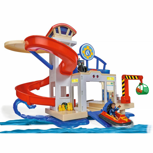 Simba Sam Neue Wasserwacht, Spielset, Feuerwehrmann, Einsatzzentrale, Spielzeug, mit Rutsche und Sound, 109252518