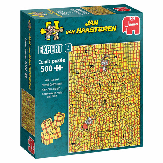 Jumbo Spiele Jan van Haasteren Expert - Geschenke in Hülle und Fülle, Puzzle, Comicpuzzle, Comic, Puzzlespiel, 500 Teile, 20092