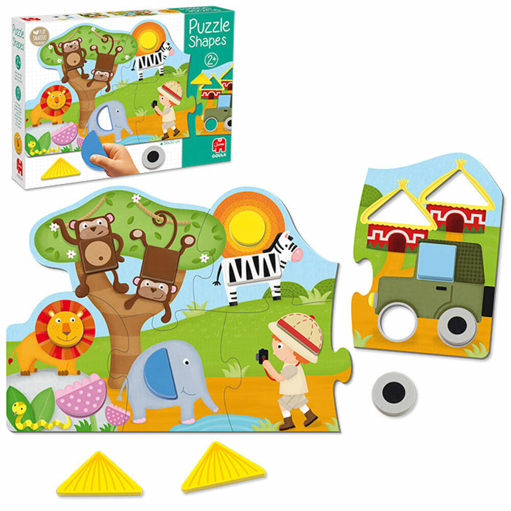 Jumbo Spiele GOULA Puzzle Formen, Kinderpuzzle, Holzpuzzle, Legespiel, Kinder, 13 Teile, 53439