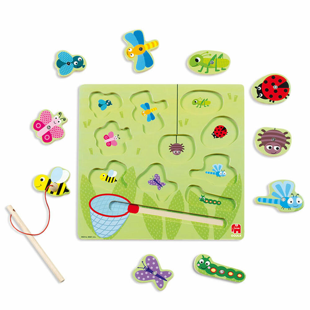 Jumbo Spiele GOULA Magnetisches Insektenspiel, Holzpuzzle, Kinderpuzzle, Kinderspiel, Puzzle, Holz, 10 Teile, 53134