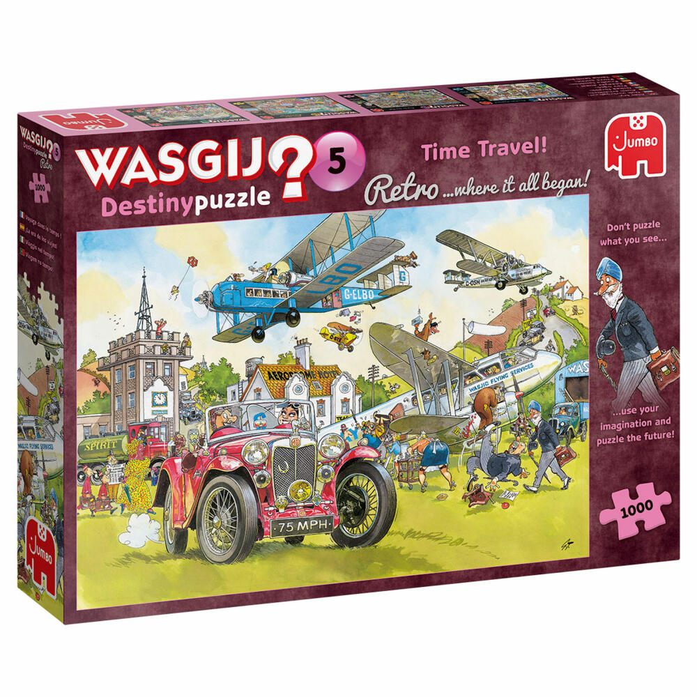 Jumbo Spiele Wasgij Retro Destiny 5 - Zeitreise!, Puzzle, Erwachsenenpuzzle, Puzzlespiel, 1000 Teile, 25008