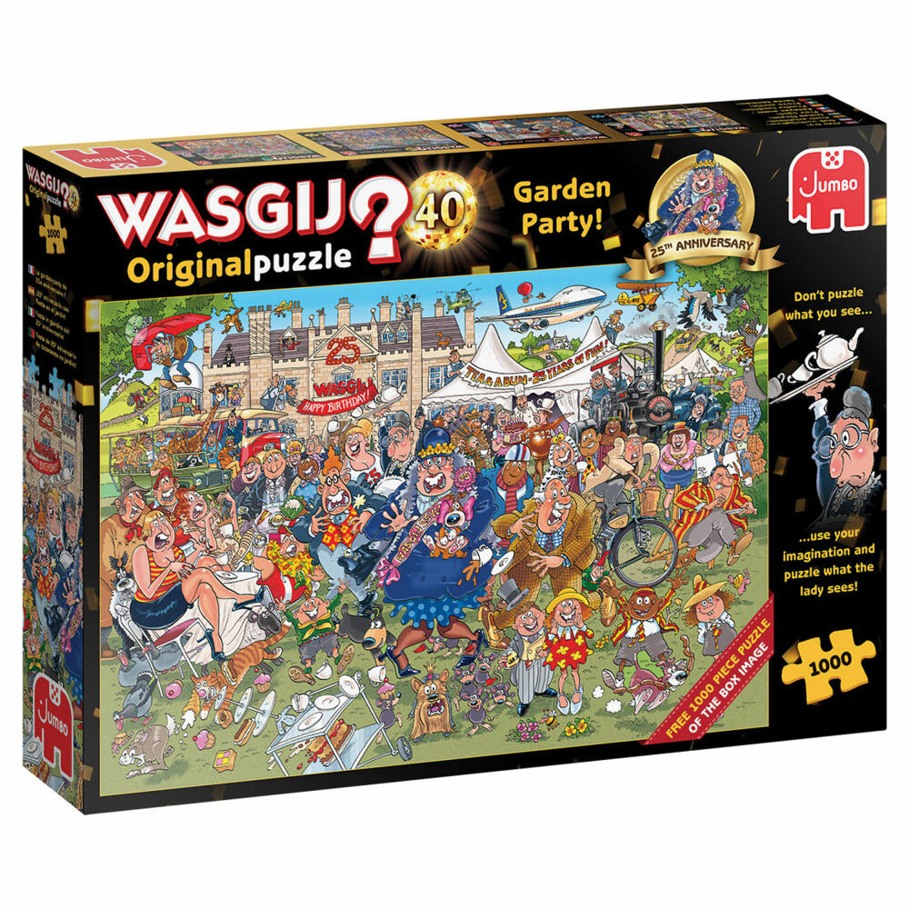 Jumbo Spiele Wasgij Original 40 - Gartenfest, Puzzle, Erwachsenenpuzzle, Puzzlespiel, 1000 Teile, 25019