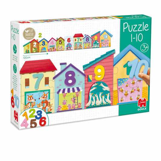 Jumbo Spiele GOULA 1-10 Puzzle, Kinderpuzzle, Holzpuzzle, Legespiel, Kinder, Zahlen lernen, 55260