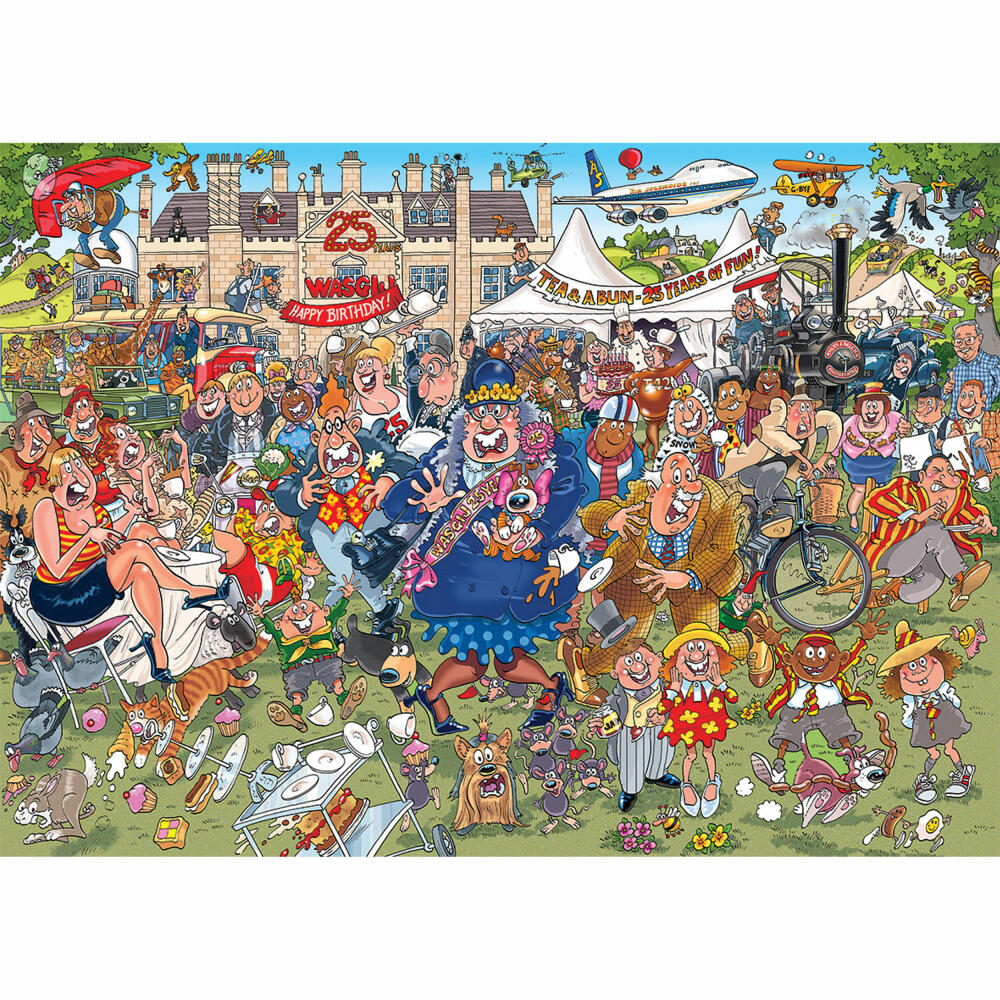 Jumbo Spiele Wasgij Original 40 - Gartenfest, Puzzle, Erwachsenenpuzzle, Puzzlespiel, 1000 Teile, 25019