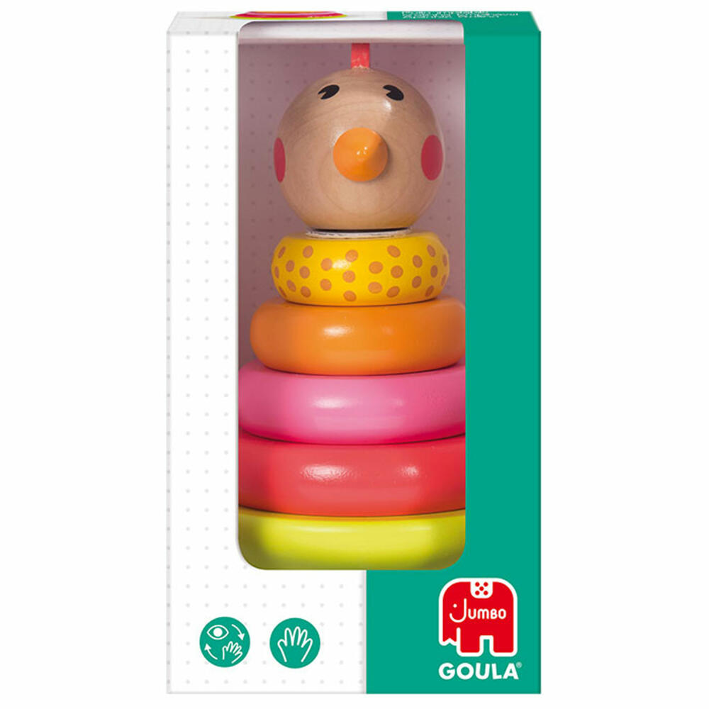 Jumbo Spiele GOULA Stapel-Huhn, Stapelspielzeug, Stapelspiel, Kinder Spielzeug, Stapelturm, Holz, 53457