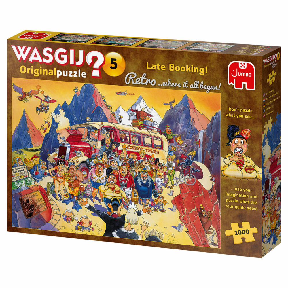 Jumbo Spiele Wasgij Retro Orignal 5 - Billigangebot gebucht!, Puzzle, Erwachsenenpuzzle, Puzzlespiel, 1000 Teile, 25007