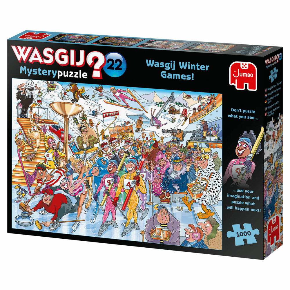 Jumbo Spiele Wasgij Mystery 22 - Wasgij Winterspiele, Puzzle, Mysterypuzzle, Rätsel, 1000 Teile, 25012