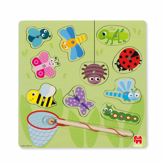 Jumbo Spiele GOULA Magnetisches Insektenspiel, Holzpuzzle, Kinderpuzzle, Kinderspiel, Puzzle, Holz, 10 Teile, 53134