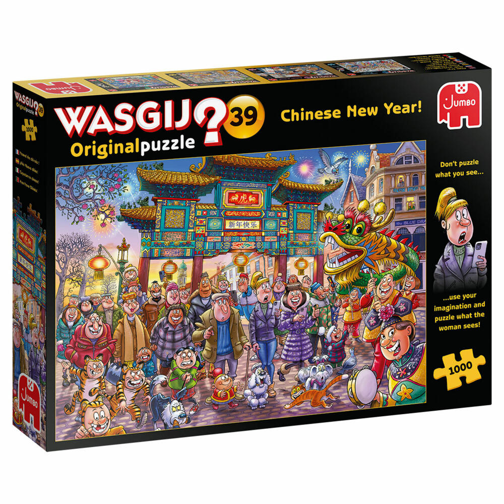 Jumbo Spiele Wasgij Original 39 - Chinese New Year!, Puzzle, Erwachsenenpuzzle, Puzzlespiel, 1000 Teile, 25011