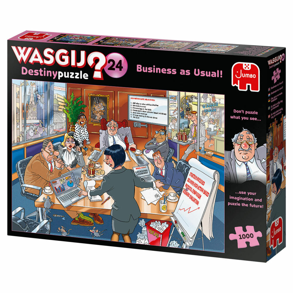 Jumbo Spiele Wasgij Destiny 24 - Business as Usual!, Puzzle, Erwachsenenpuzzle, Puzzlespiel, 1000 Teile, 25013