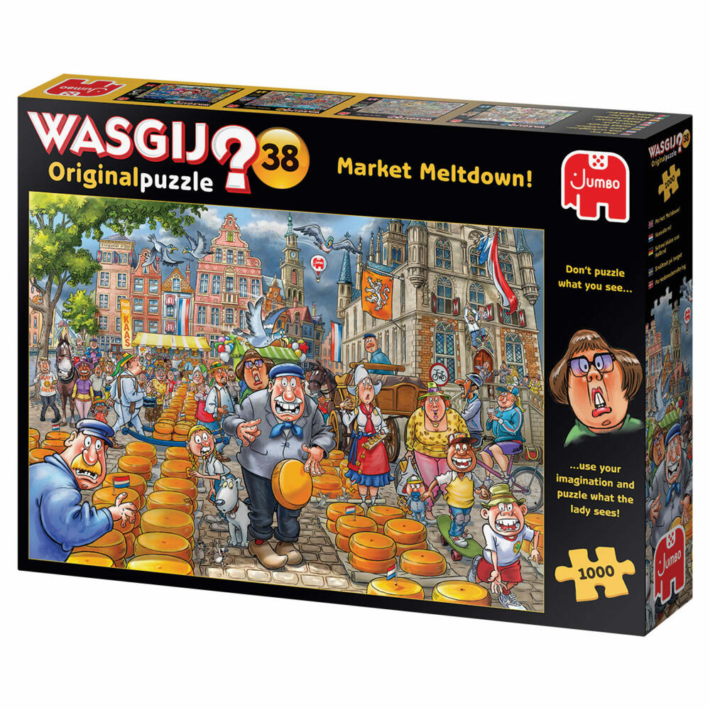 Jumbo Spiele Wasgij Original 38 - Market Meltdown!, Puzzle, Erwachsenenpuzzle, Puzzlespiel, 1000 Teile, 25010