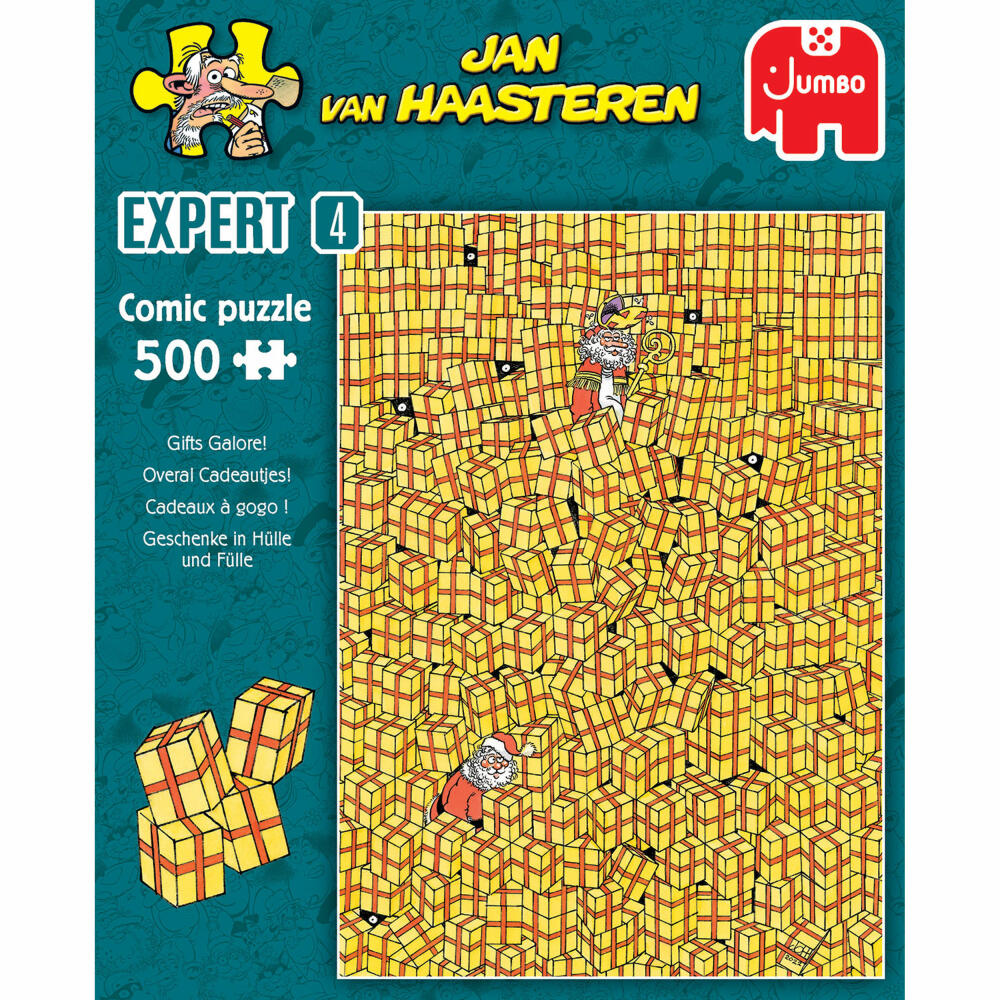 Jumbo Spiele Jan van Haasteren Expert - Geschenke in Hülle und Fülle, Puzzle, Comicpuzzle, Comic, Puzzlespiel, 500 Teile, 20092