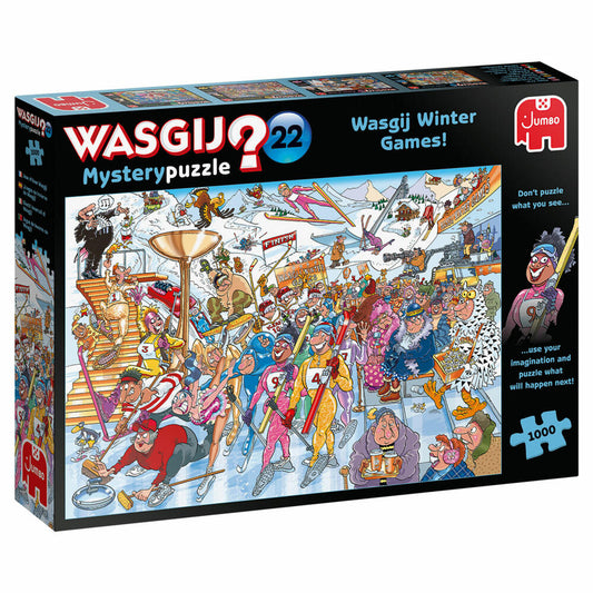 Jumbo Spiele Wasgij Mystery 22 - Wasgij Winterspiele, Puzzle, Mysterypuzzle, Rätsel, 1000 Teile, 25012