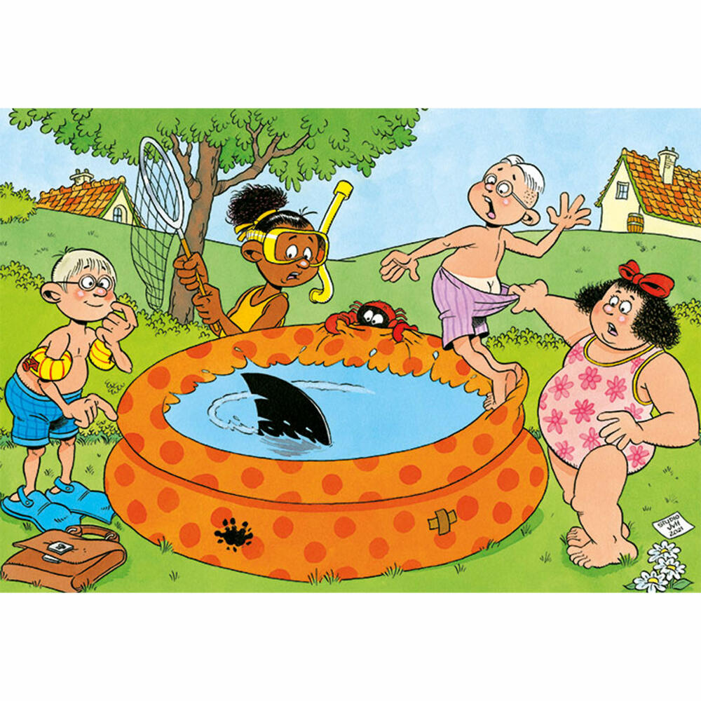 Jumbo Spiele Jan van Haasteren Junior - Streiche im Pool, Kinderpuzzle, Kinder Puzzle, Legespiel, 150 Teile, 20078