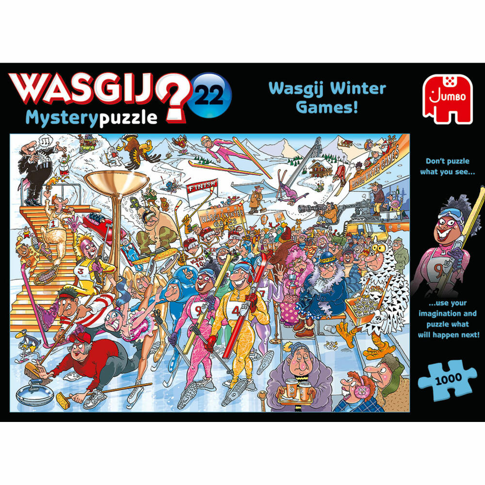 Jumbo Spiele Wasgij Mystery 22 - Wasgij Winterspiele, Puzzle, Mysterypuzzle, Rätsel, 1000 Teile, 25012