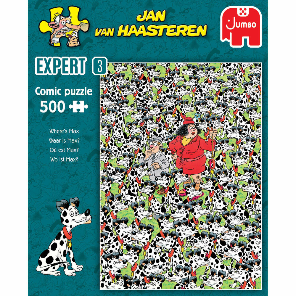 Jumbo Spiele Jan van Haasteren Expert - Wo ist Max?, Puzzle, Comicpuzzle, Comic, Puzzlespiel, 500 Teile, 20091