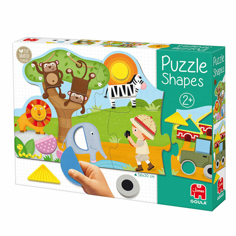 Jumbo Spiele GOULA Puzzle Formen, Kinderpuzzle, Holzpuzzle, Legespiel, Kinder, 13 Teile, 53439