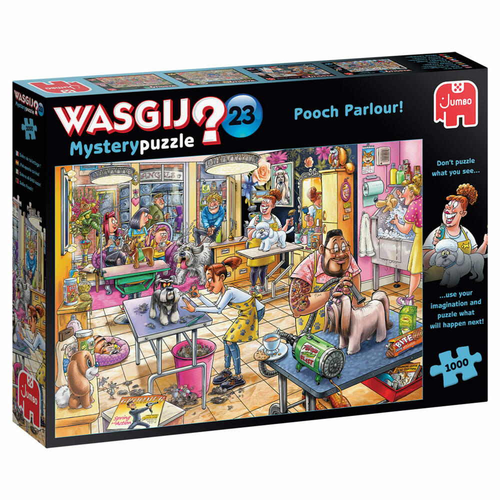 Jumbo Spiele Wasgij Mystery 23 - Hundesalon, Puzzle, Mysterypuzzle, Rätsel, 1000 Teile, 25018