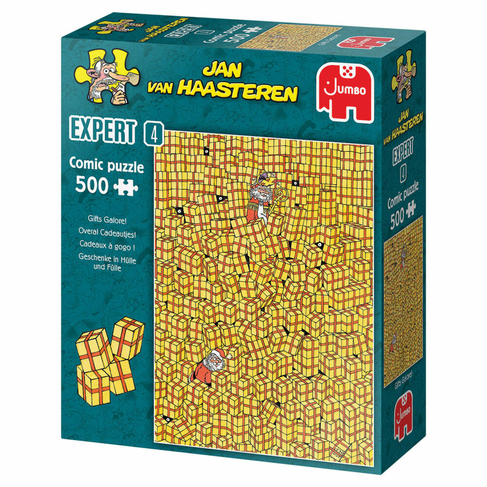 Jumbo Spiele Jan van Haasteren Expert - Geschenke in Hülle und Fülle, Puzzle, Comicpuzzle, Comic, Puzzlespiel, 500 Teile, 20092