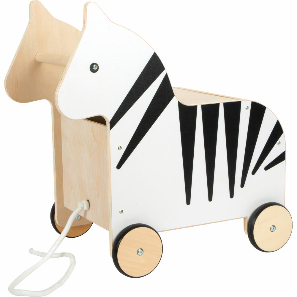Legler Small Foot Spielzeugkiste mit Rollen Zebra Wildlife, ab 12 Monaten, 12425