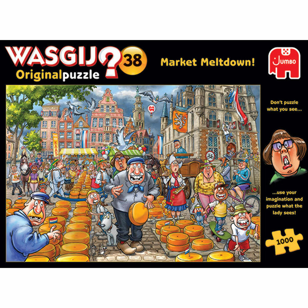 Jumbo Spiele Wasgij Original 38 - Market Meltdown!, Puzzle, Erwachsenenpuzzle, Puzzlespiel, 1000 Teile, 25010