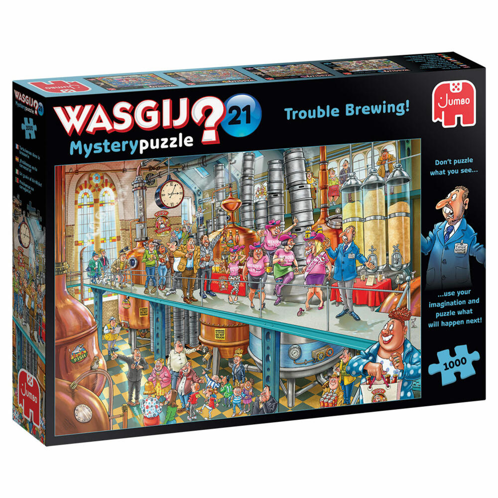 Jumbo Spiele Wasgij Mystery 21 - Ärger bahnt sich an!, Puzzle, Mysterypuzzle, Rätsel, 1000 Teile, 25006