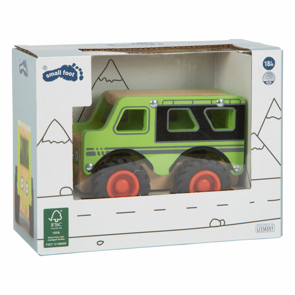 Legler Spielzeug-Geländewagen, Spielzeugauto mit gummierten Reifen, Holz, 12288