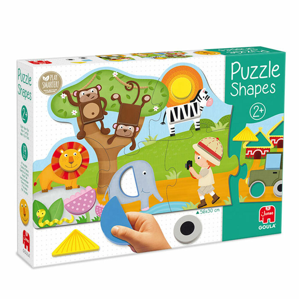 Jumbo Spiele GOULA Puzzle Formen, Kinderpuzzle, Holzpuzzle, Legespiel, Kinder, 13 Teile, 53439