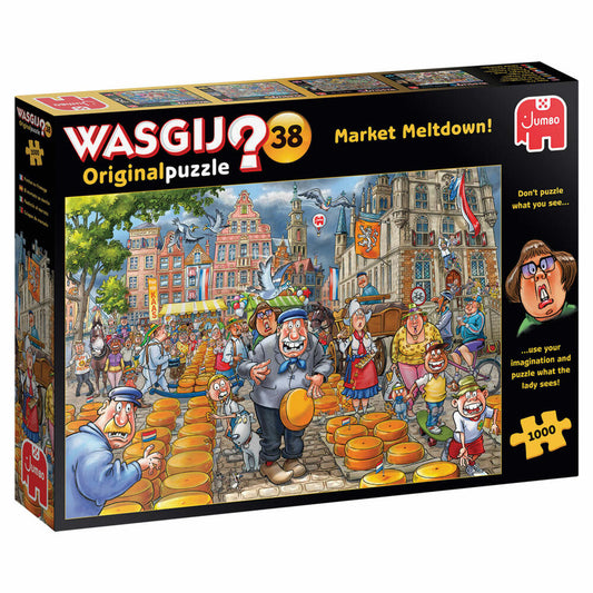 Jumbo Spiele Wasgij Original 38 - Market Meltdown!, Puzzle, Erwachsenenpuzzle, Puzzlespiel, 1000 Teile, 25010