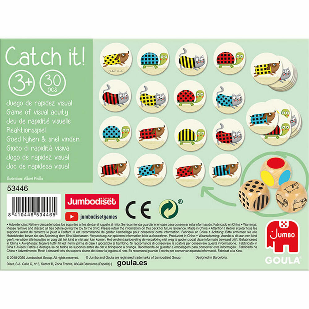 Jumbo Spiele GOULA Catch it!, Kinderspiel, Lernspiel, Reaktionsspiel, Kombinationsspiel, Kinder Spiel, 53446