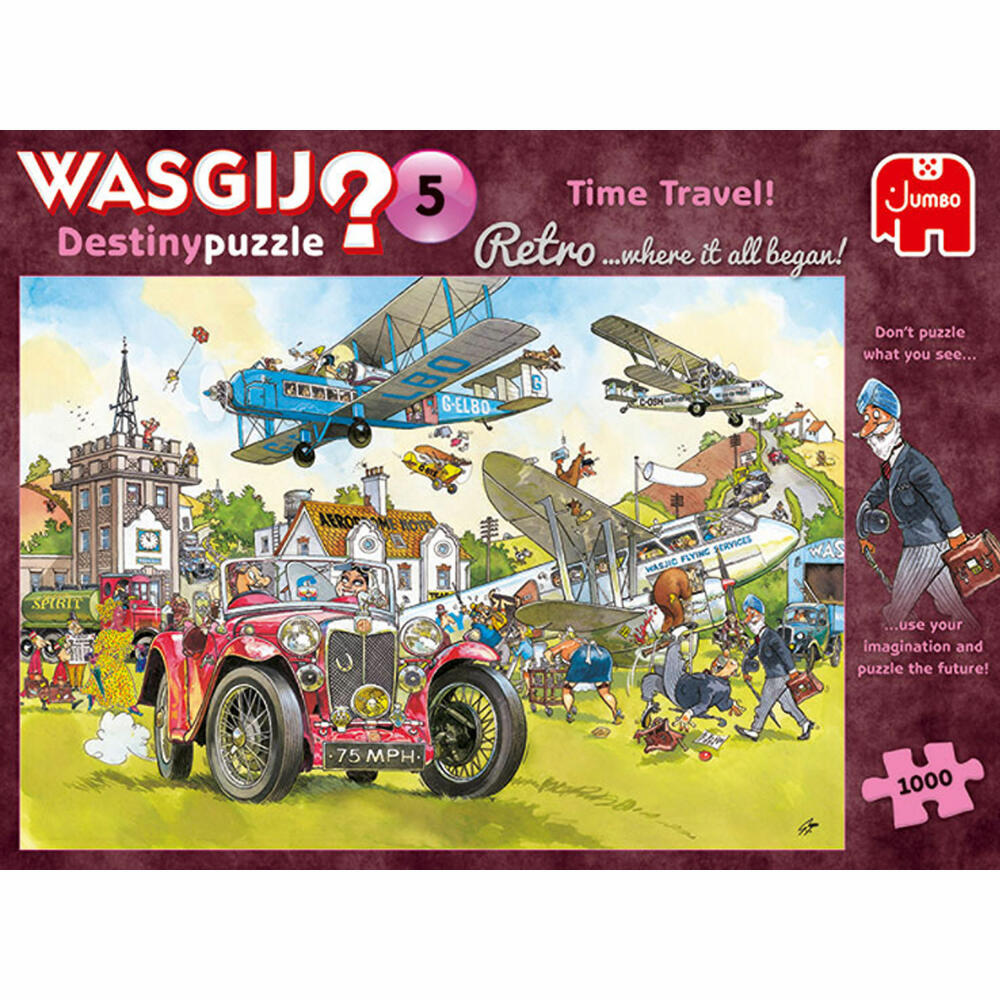 Jumbo Spiele Wasgij Retro Destiny 5 - Zeitreise!, Puzzle, Erwachsenenpuzzle, Puzzlespiel, 1000 Teile, 25008