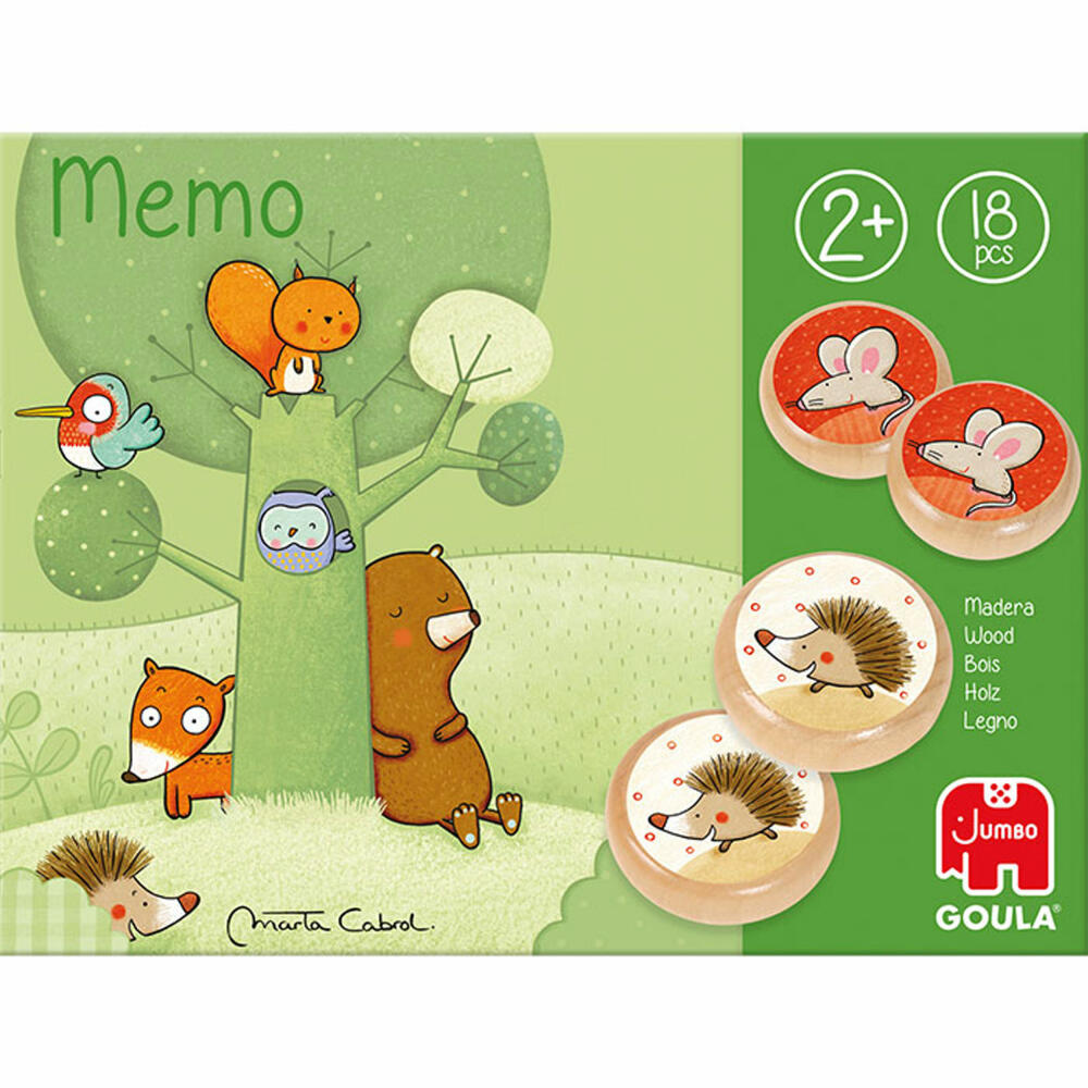 Jumbo Spiele GOULA Memo Tom und seine Waldfreunde, Memospiel,  Suchspiel, Kinder, 53435