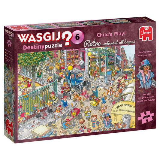 Jumbo Spiele Wasgij Retro Destiny 6 - Kinderspiel!, Puzzle, Erwachsenenpuzzle, Puzzlespiel, 1000 Teile, 25015