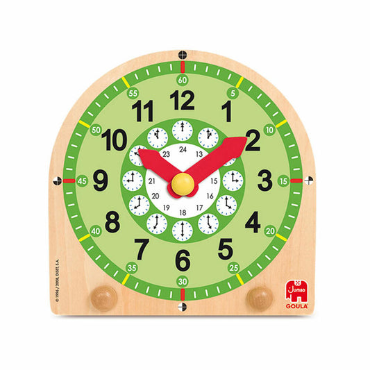 Jumbo Spiele GOULA Lernuhr, Kinderuhr, Spieluhr, Uhr Lernen, Lernspielzeug, Kinder, Holz, 55125