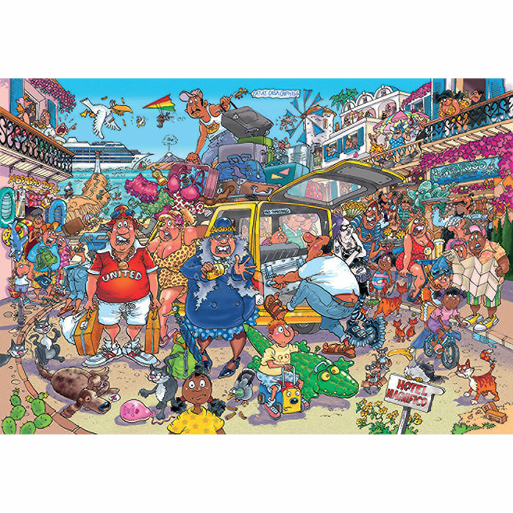 Jumbo Spiele Wasgij Original 37 - Holiday Fiasco!, Puzzle, Erwachsenenpuzzle, Puzzlespiel, 1000 Teile, 25004