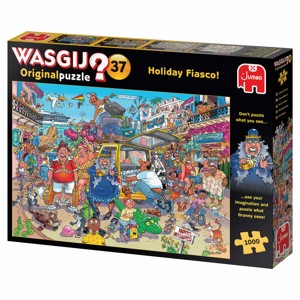 Jumbo Spiele Wasgij Original 37 - Holiday Fiasco!, Puzzle, Erwachsenenpuzzle, Puzzlespiel, 1000 Teile, 25004