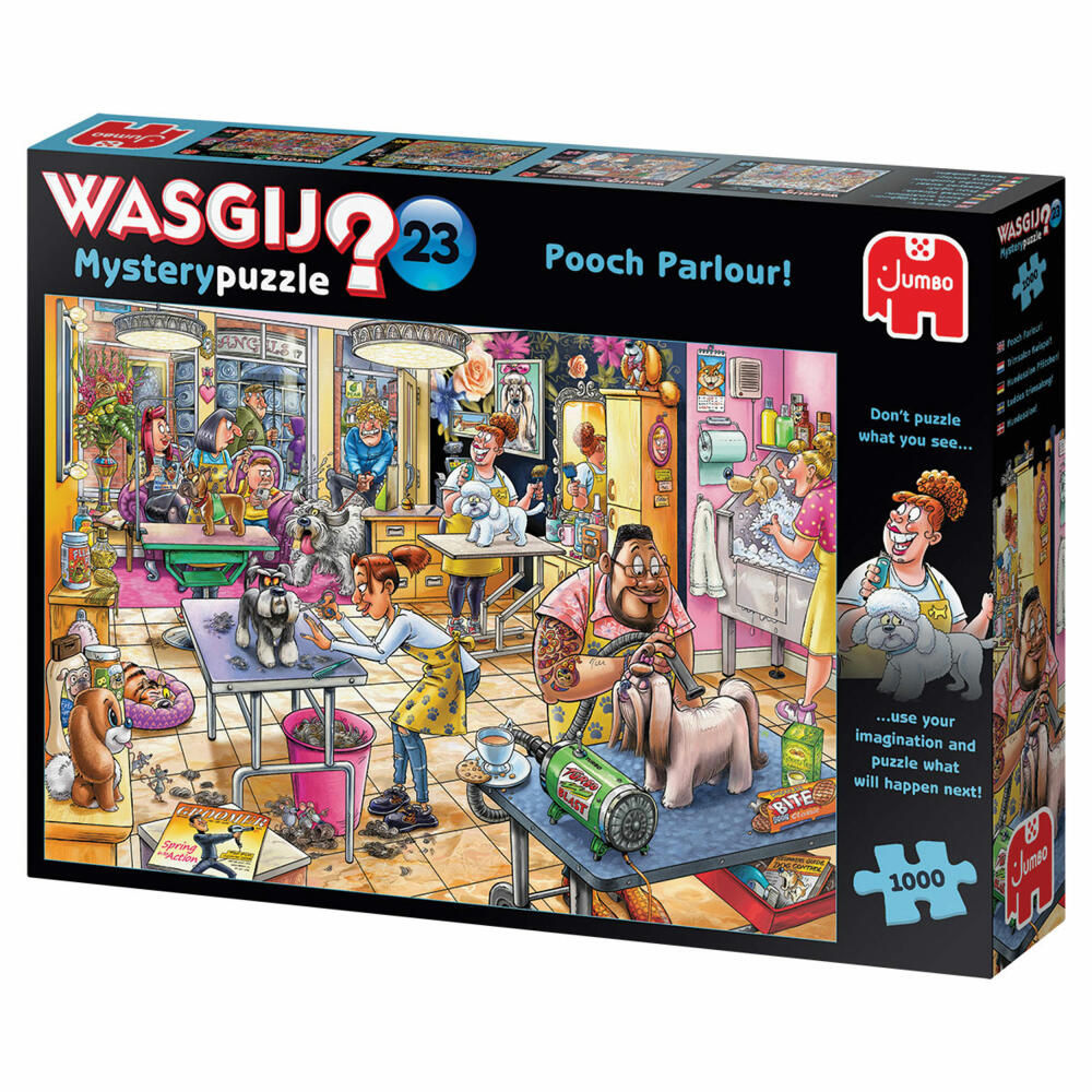 Jumbo Spiele Wasgij Mystery 23 - Hundesalon, Puzzle, Mysterypuzzle, Rätsel, 1000 Teile, 25018