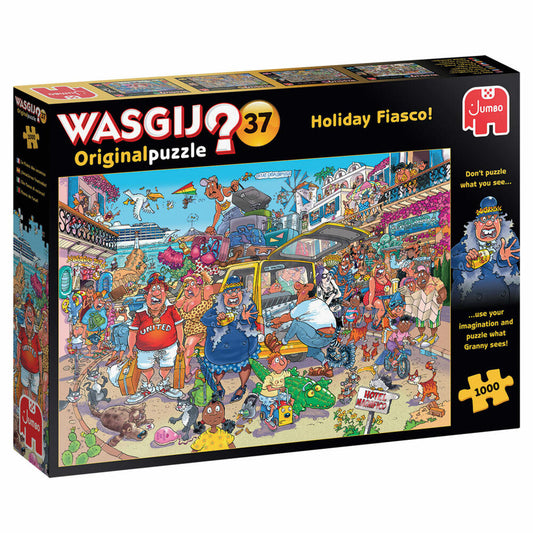 Jumbo Spiele Wasgij Original 37 - Holiday Fiasco!, Puzzle, Erwachsenenpuzzle, Puzzlespiel, 1000 Teile, 25004