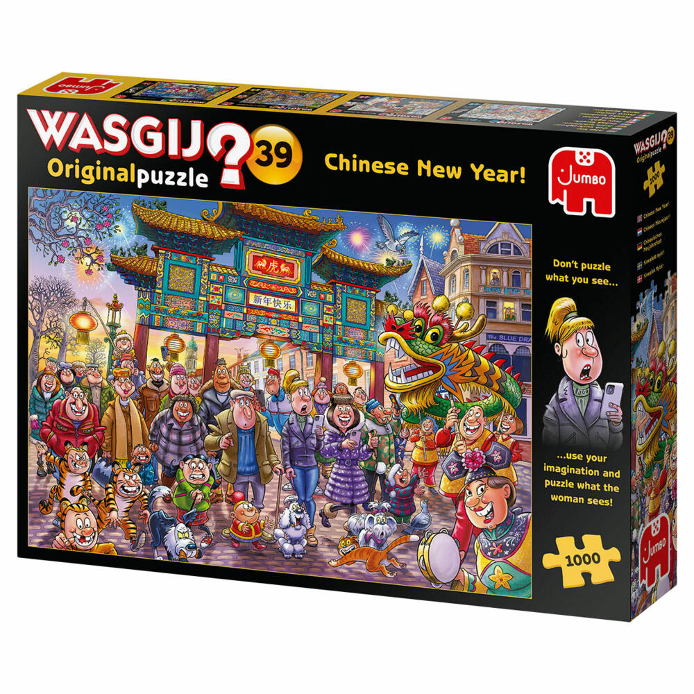 Jumbo Spiele Wasgij Original 39 - Chinese New Year!, Puzzle, Erwachsenenpuzzle, Puzzlespiel, 1000 Teile, 25011