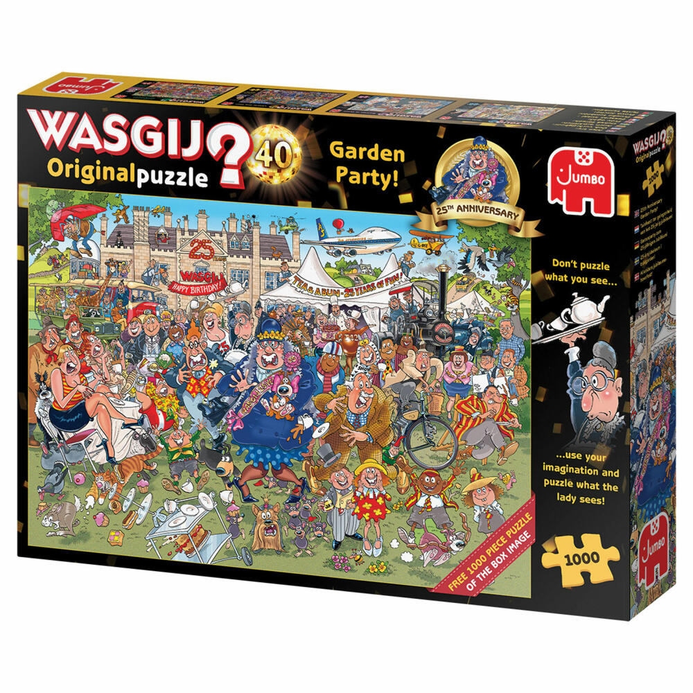 Jumbo Spiele Wasgij Original 40 - Gartenfest, Puzzle, Erwachsenenpuzzle, Puzzlespiel, 1000 Teile, 25019