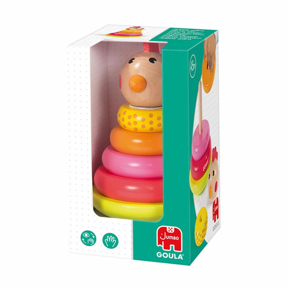 Jumbo Spiele GOULA Stapel-Huhn, Stapelspielzeug, Stapelspiel, Kinder Spielzeug, Stapelturm, Holz, 53457