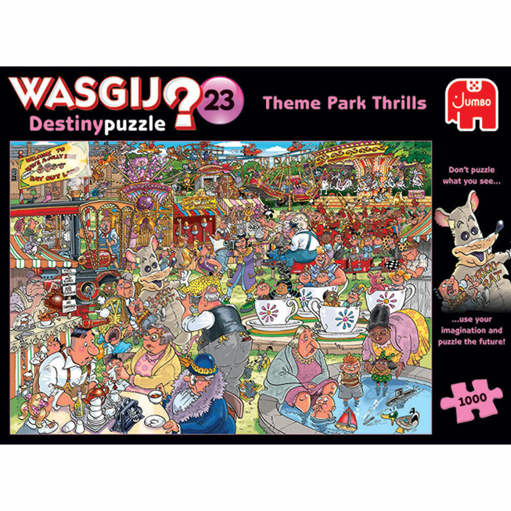 Jumbo Spiele Wasgij Destiny 23 - Theme Park Thrills!, Puzzle, Erwachsenenpuzzle, Puzzlespiel, 1000 Teile, 25005