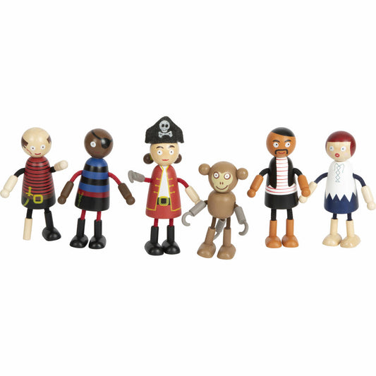 Legler Small Foot Biegepuppen Piraten Figuren, Spielfiguren, 6-tlg., ab 3 Jahren, 12412