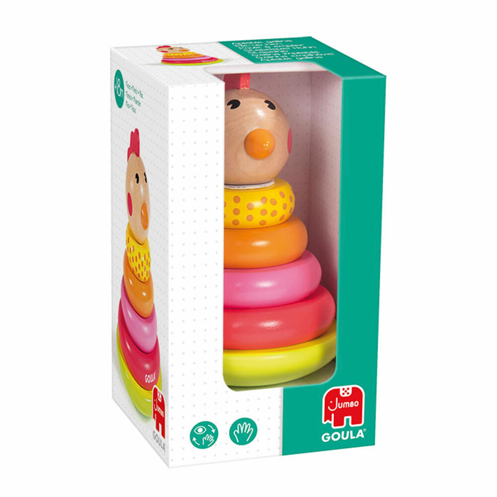 Jumbo Spiele GOULA Stapel-Huhn, Stapelspielzeug, Stapelspiel, Kinder Spielzeug, Stapelturm, Holz, 53457